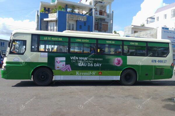 Kremil-S quảng cáo trên xe bus toàn quốc