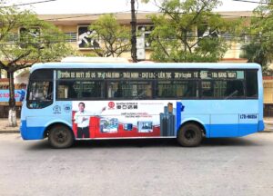 Quảng cáo trên xe buýt tại Thái Bình