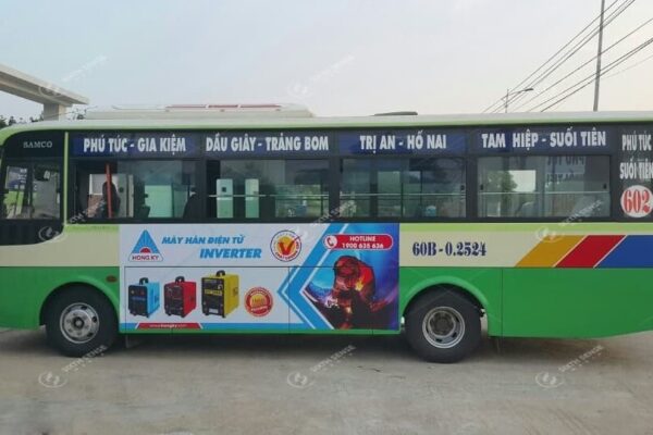 Quảng cáo trên xe buýt tại Hậu Giang