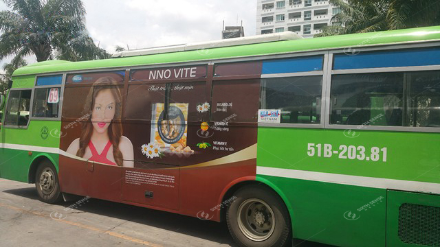 Mega We Care quảng cáo trên xe bus tại TPHCM - Hà Nội - Thái Bình 2018