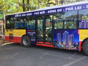 Gamuda quảng cáo trên xe bus tại Bắc Ninh