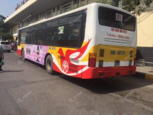 quảng cáo trên xe bus của nước hoa Miso tại Hà Nội