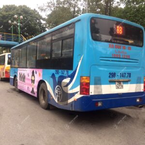 quảng cáo trên xe bus của nước hoa Miso tại Hà Nội
