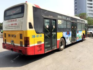 quảng cáo của Miso trên xe bus tại Hà Nội