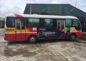 Sơn Joton quảng cáo trên xe bus tuyến Hà Tĩnh - Kỳ Anh