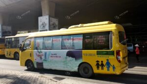 Chiến dịch quảng cáo trên xe bus sân bay Tân Sơn Nhất của Nhựa Tiền Phong
