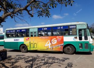 Siêu Sim 4G Up Vietnamobile quảng cáo xe bus Bình Dương, Cần Thơ, Đồng Nai, TPHCM