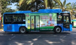 quảng cáo trên xe bus HCM của Meizan