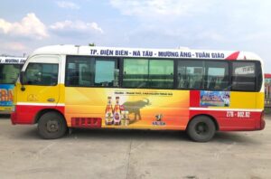 quảng cáo trên xe bus tại Điện Biên