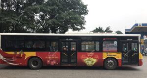 Quảng cáo trên xe bus Hà Nội cho Doji