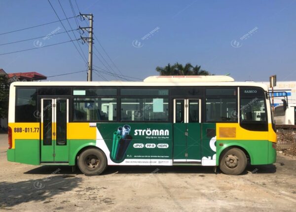 Ống nhựa Stroman quảng cáo xe bus tại các tỉnh thành miền Bắc