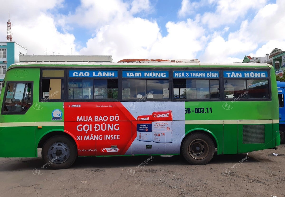 Xi măng INSEE quảng cáo xe bus tại Đồng Tháp