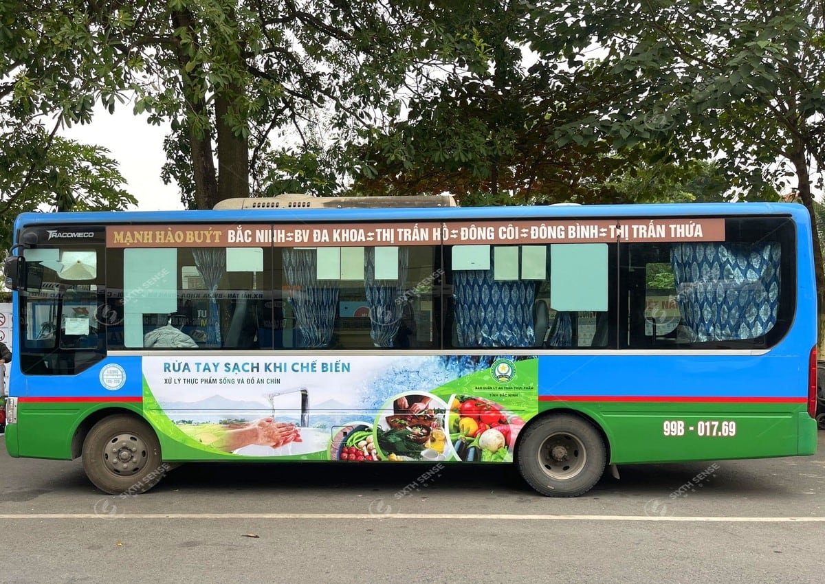 Quảng cáo xe bus cho Ban quản lý an toàn thực phẩm Bắc Ninh