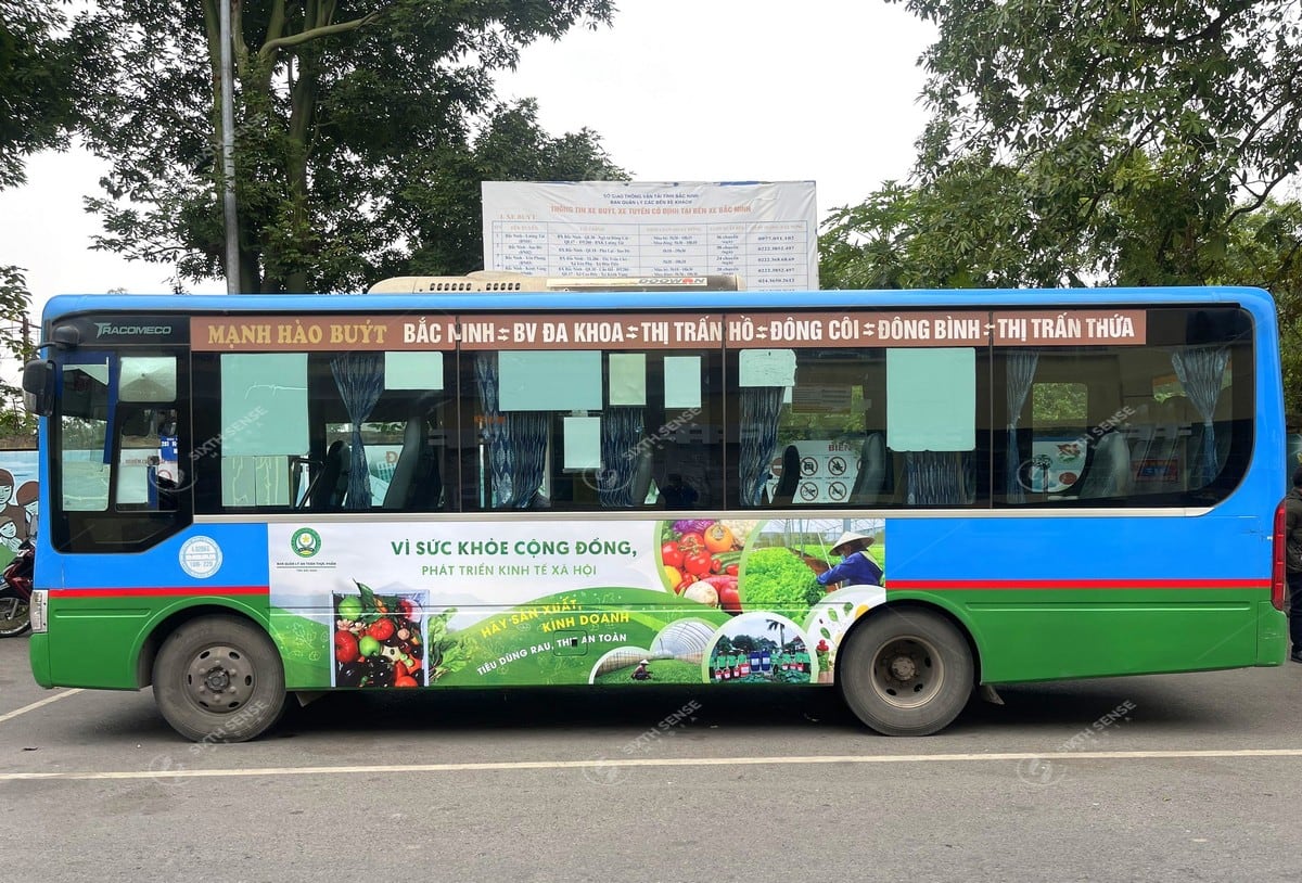Quảng cáo xe bus cho Ban quản lý an toàn thực phẩm Bắc Ninh