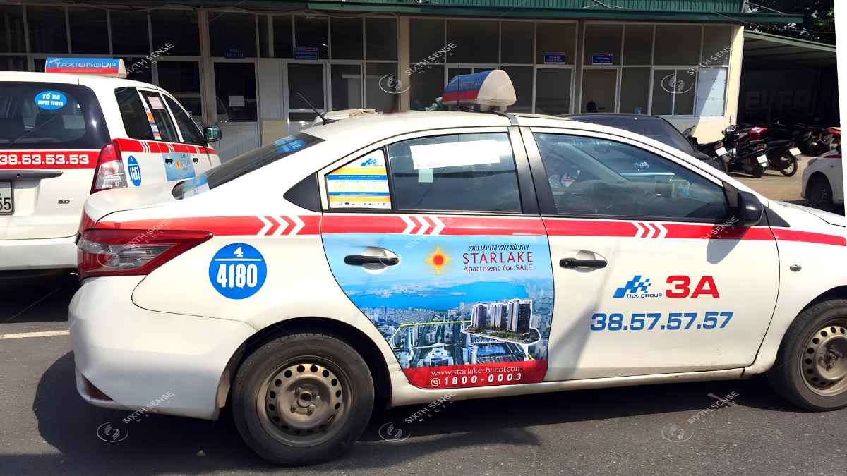 Chi phí quảng cáo taxi Group thay đổi theo vị trí dán decal, số lượng xe và thời gian triển khai