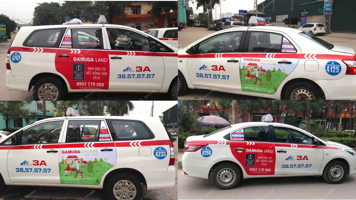 Decal hai cánh cửa sau giới thiệu khu đô thị Gamuda Gardens trên đường phố Hà Nội (Nguồn: Dự án SSM)