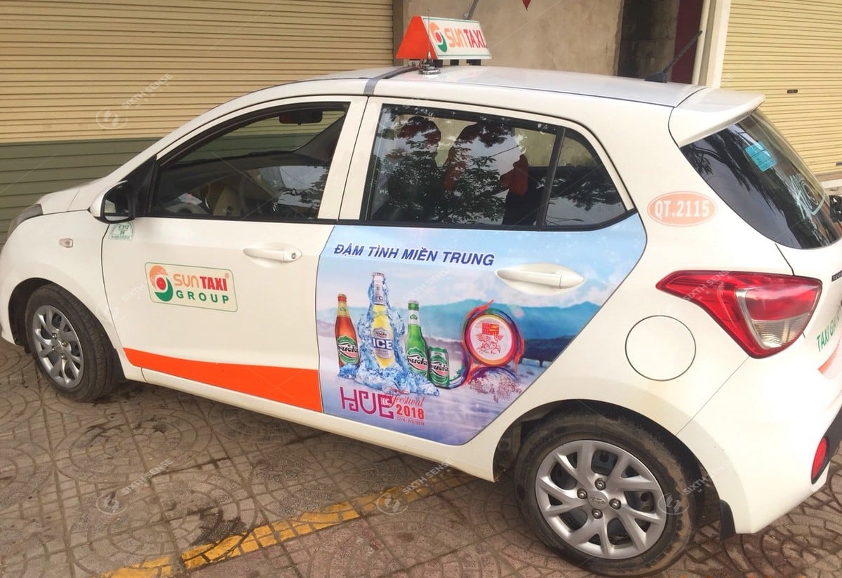 quảng cáo trên sun taxi