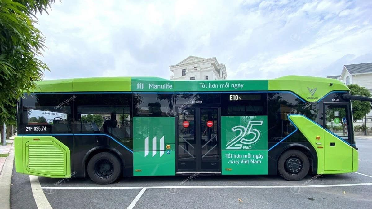 Quảng cáo xe buýt điện VinBus được triển khai tại các tỉnh thành nơi VinBus vận hành mạng lưới tuyến buýt điện