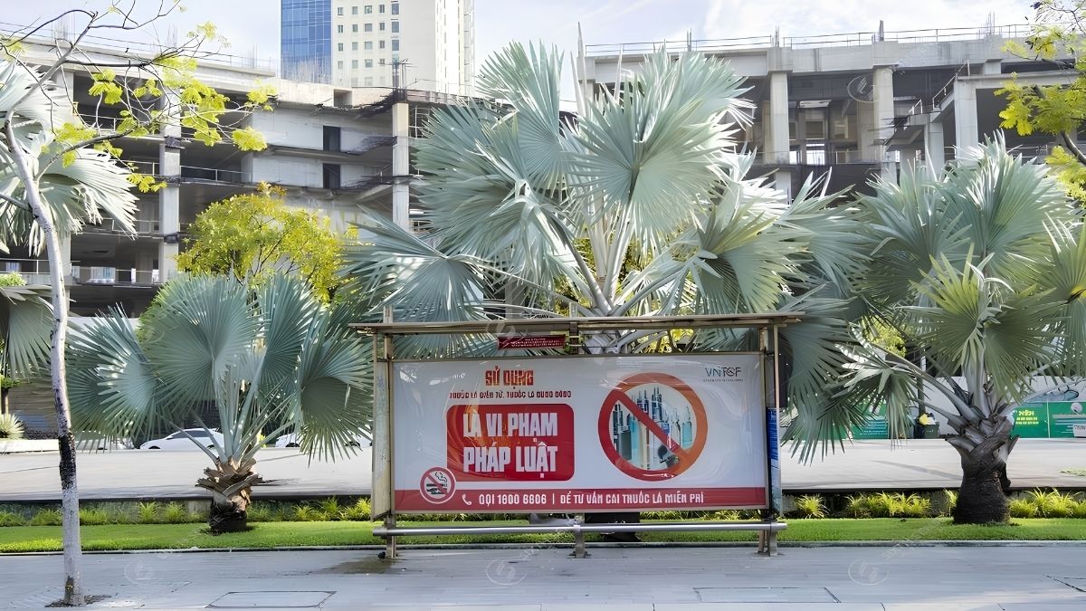 Xe buýt quảng cáo Hồ Chí Minh trong nhà chờ xe buýt tạo ra điểm cố định và tăng tần suất tiếp xúc với khách hàng. (Nguồn: SSM Project)