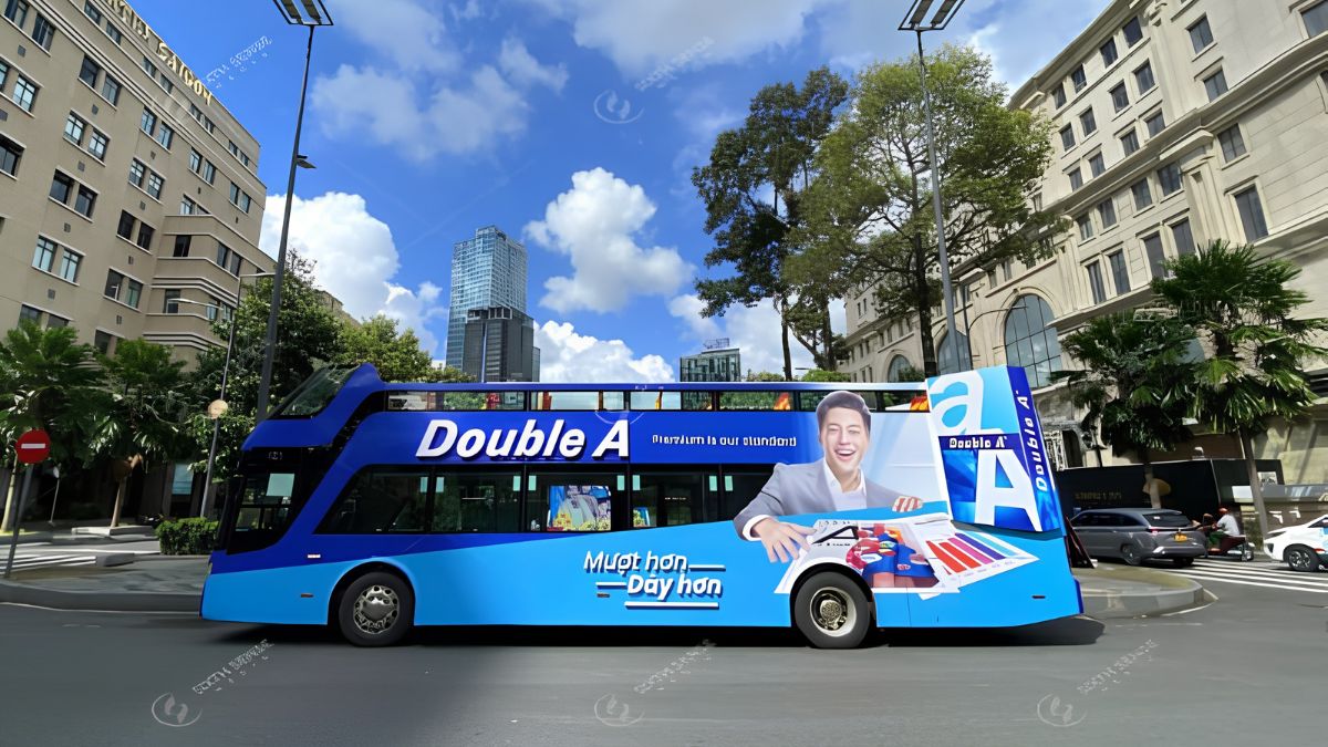 SSM cung cấp dịch vụ quảng cáo xe bus trọn gói, hỗ trợ doanh nghiệp kiểm soát ngân sách và tiến độ campaign. (Nguồn: Dự án SSM)
